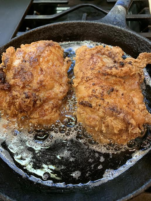 Fried Chicken in a cast iron skillet