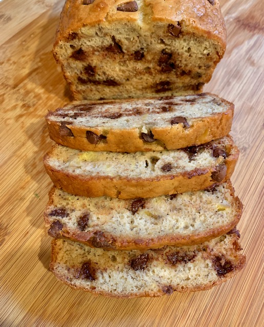 Banana bread with chocolate chips