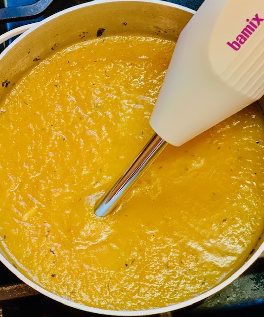 Butternut Squash Soup with an immersion blender