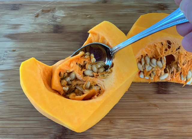 Butternut squash with seeds