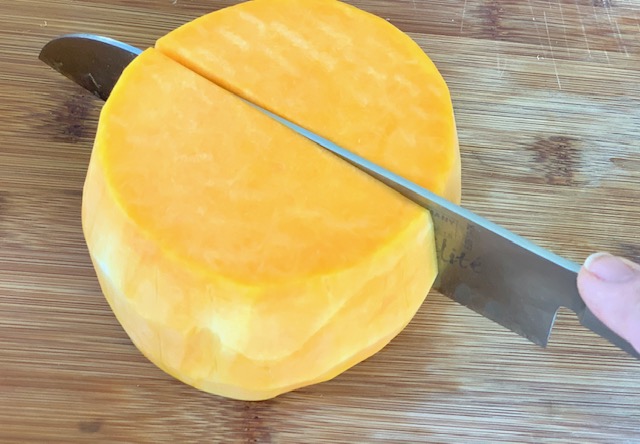 Butternut squash cut in half