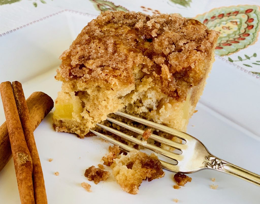 Cinnamon Apple Coffee Cake with a strudel topping