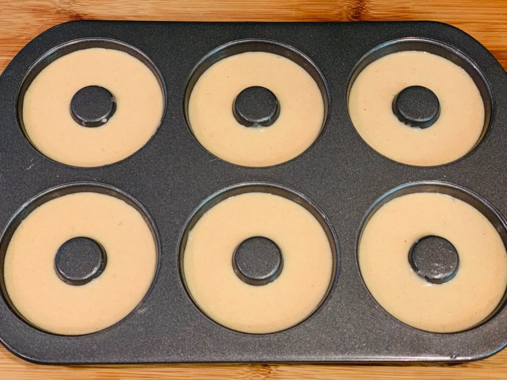Fill donut pan 3/4 full before baking