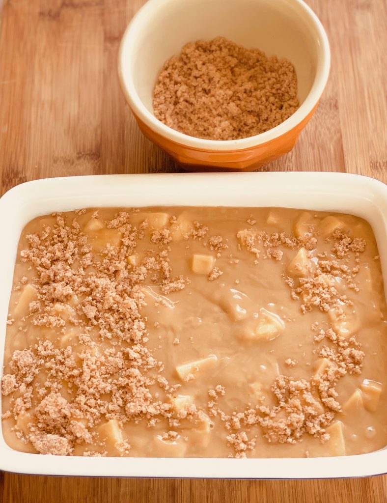 Cinnamon apple coffee cake before strudel