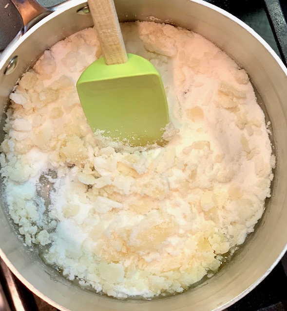 Caramel Step 1 - sugar in pot