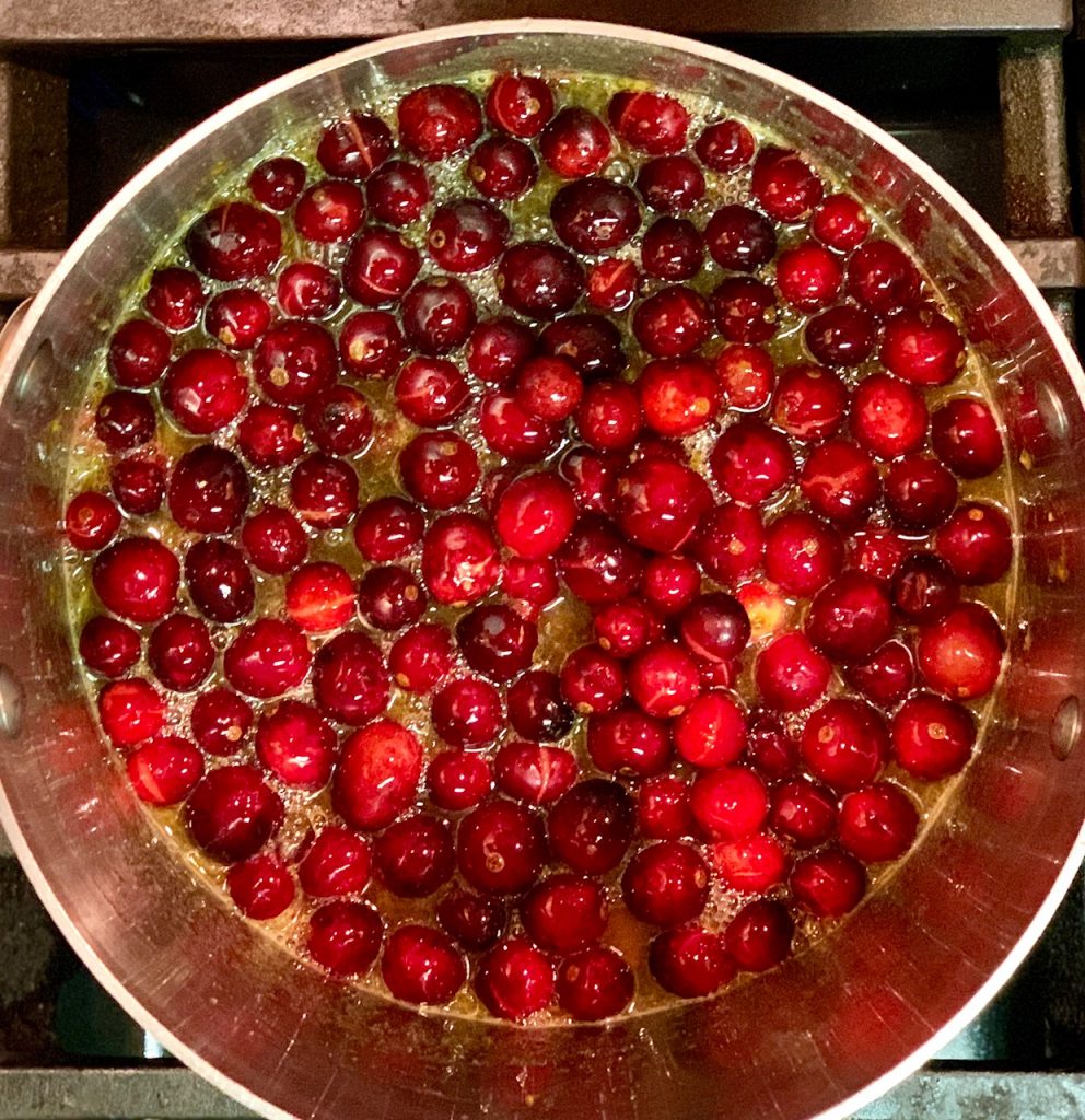 Cranberries in simple syrup