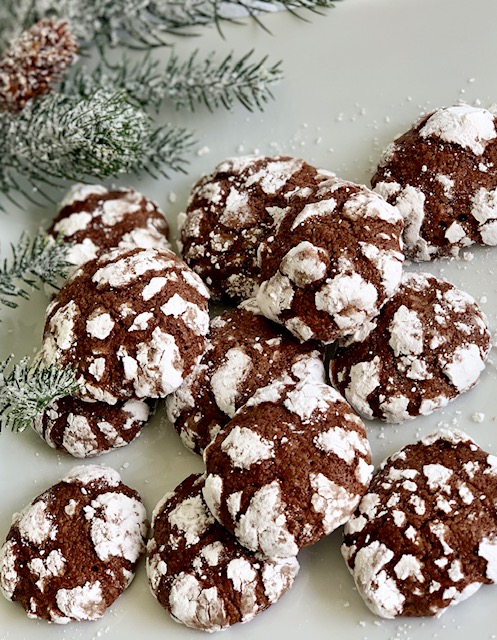 Dark Chocolate Crinkle Cookies