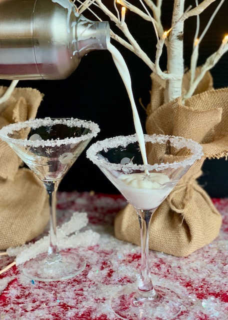 Pouring Snowflake Martinis