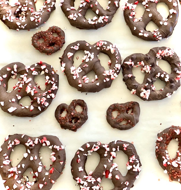 Pretzels drying on a tray