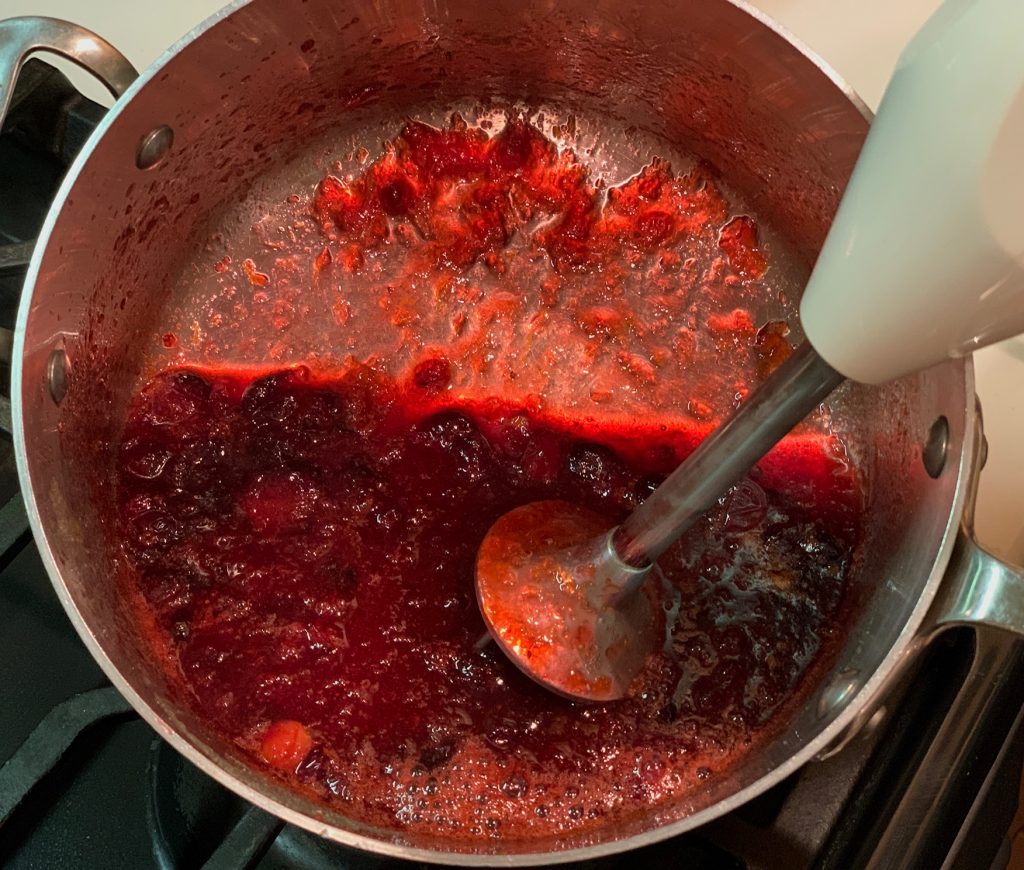 Blending cranberries