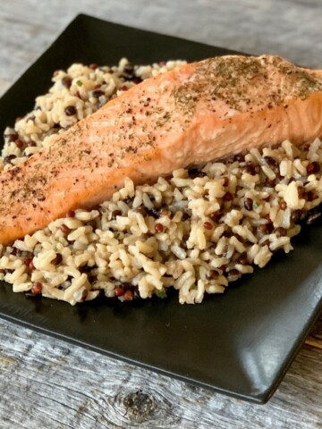 Easy Baked Salmon with Wild Rice