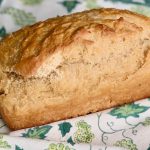 beer bread on a green flowered napkin