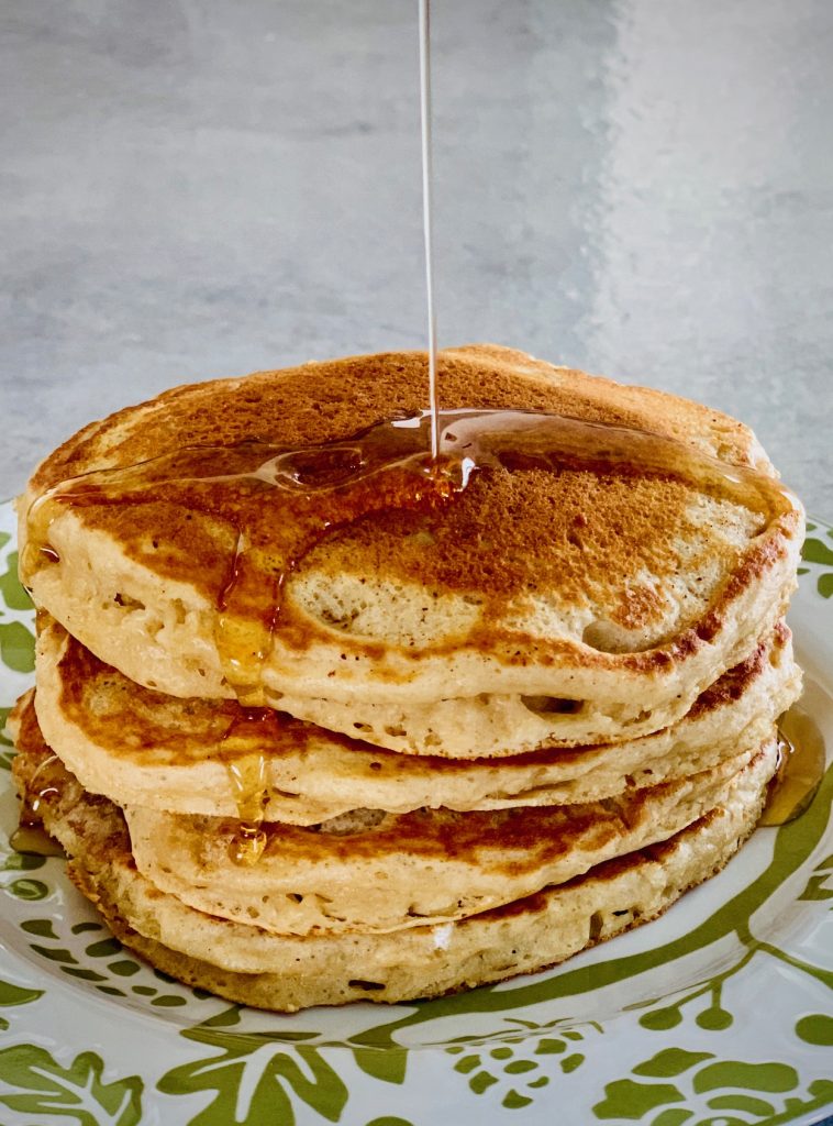 Homemade Buttermilk Pancakes with Syrup