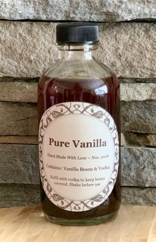 Homemade Vanilla Extract in bottle