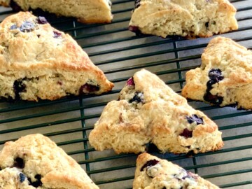 Blueberry Lemon Scones cooling on a rack