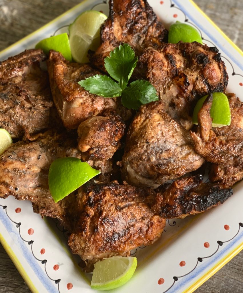 Jerk Chicken Platter with limes