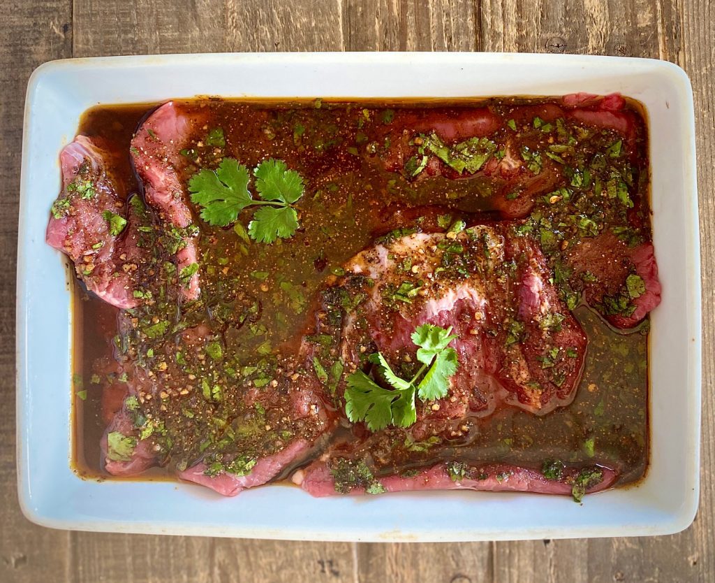 Marinating skirt steak