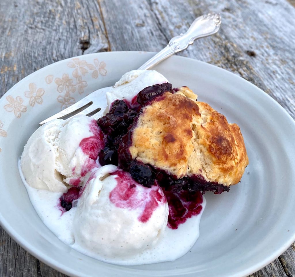 Mixed Berry Cobbler & ice cream