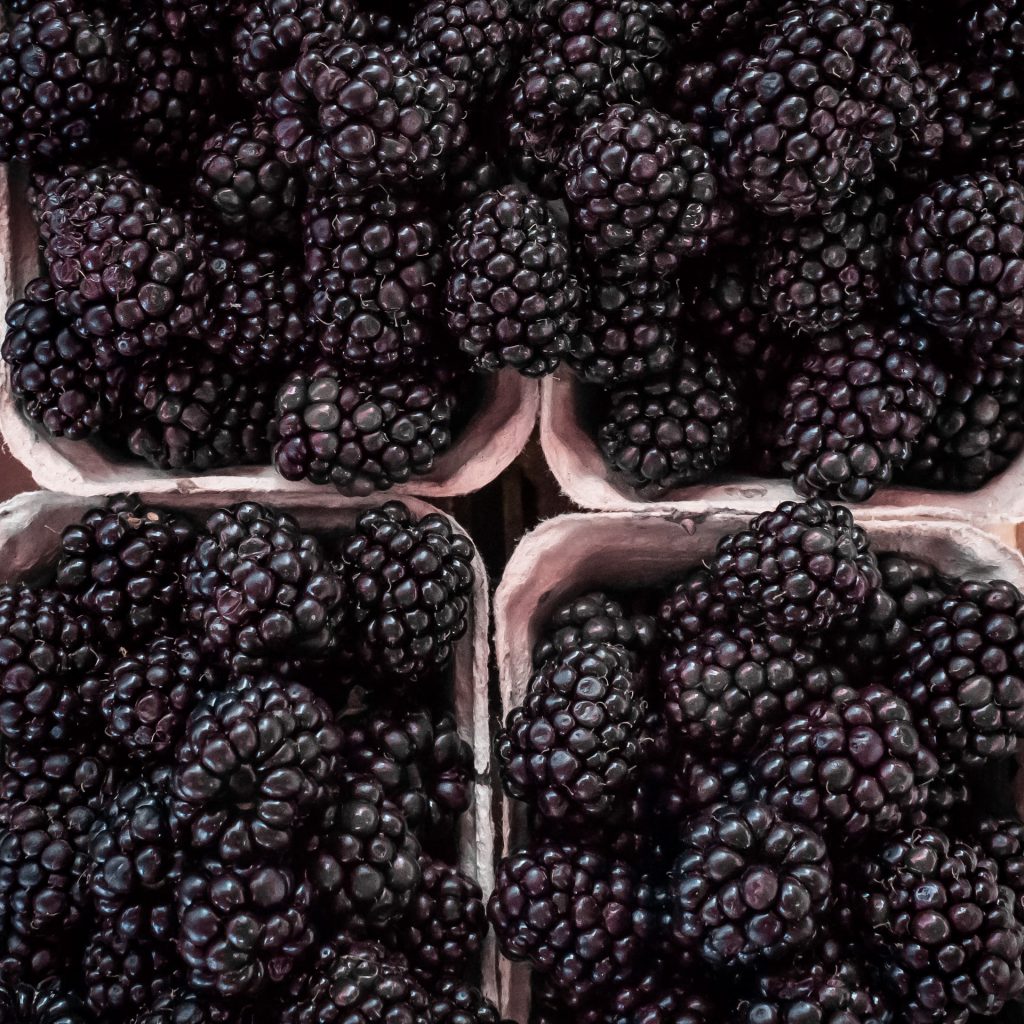 Blackberries in baskets