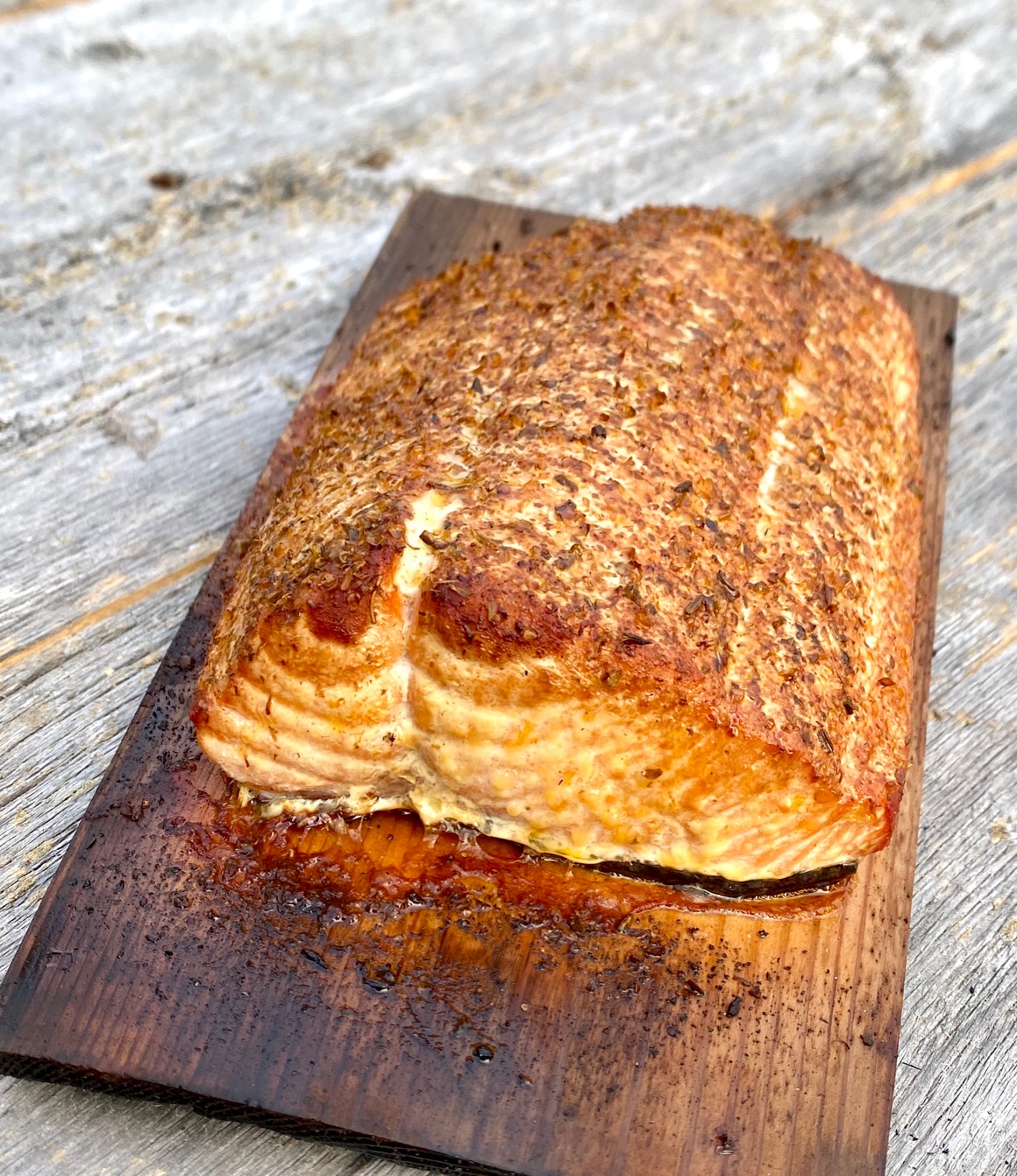 Salmon on a cedar plank