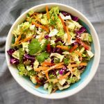 Asian Coleslaw with Peanut Dressing in a bowl