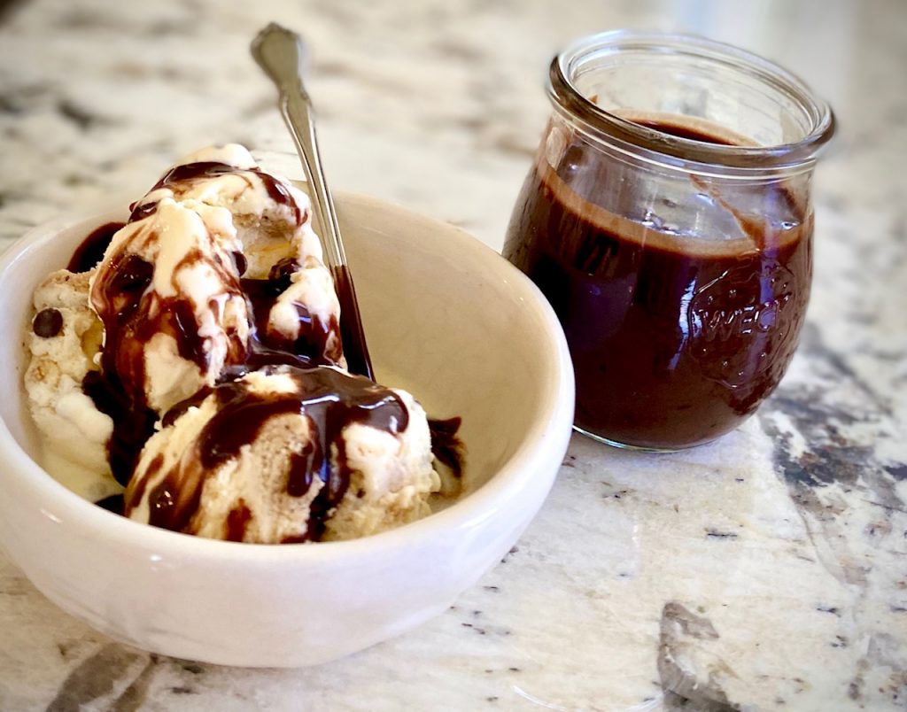 Ice cream + hot fudge sauce