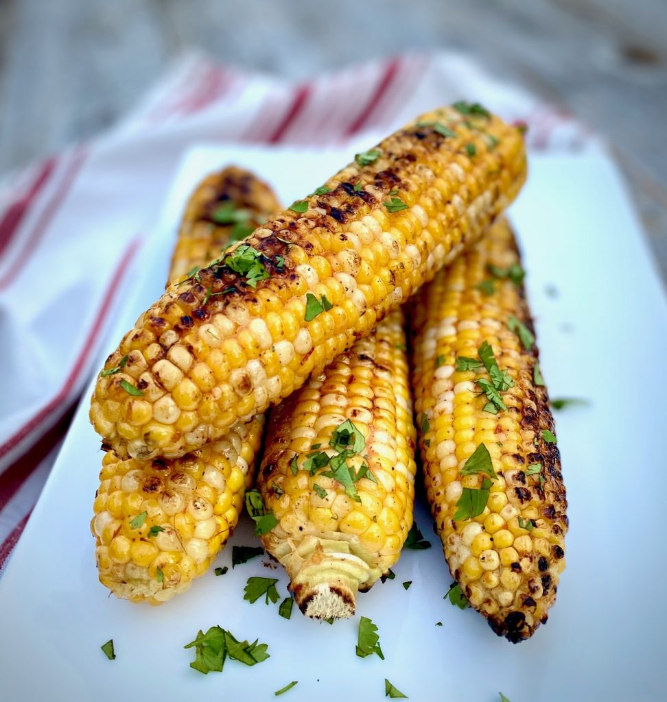 Grilled Corn on the Cob with sweet chili sauce