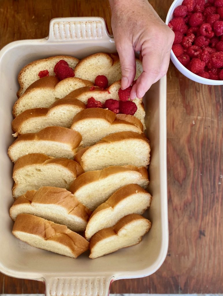 Layer fruit on French Toast Casserole