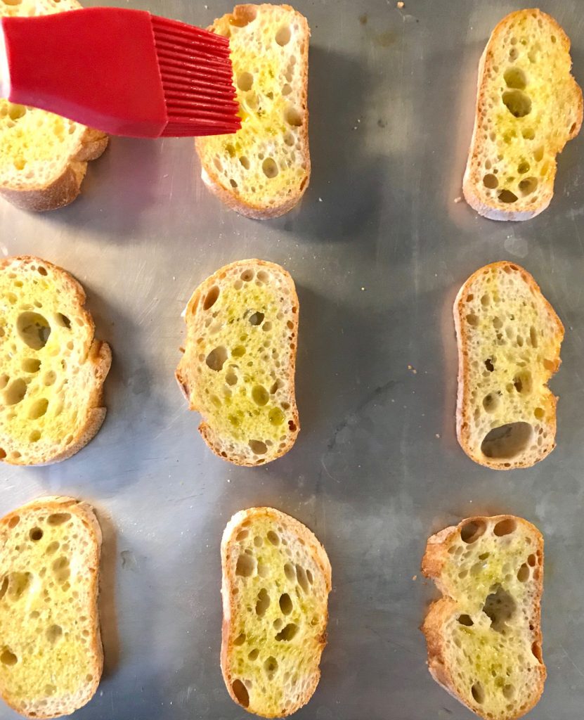 Olive oil brushed bread