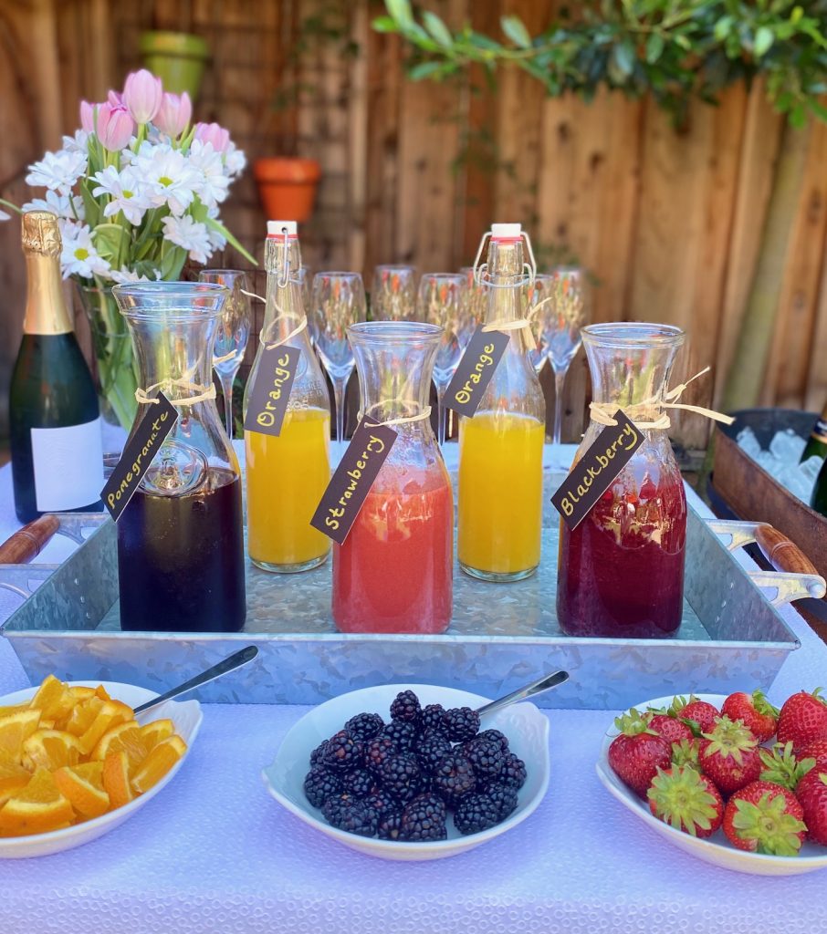 4 Mimosa Bar Juices and 3 Garnishes