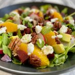 Arugula Beet Salad with goat cheese and avocado