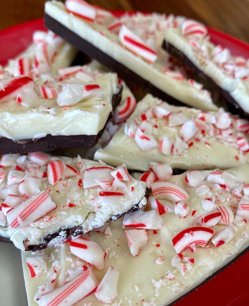 Homemade Peppermint Bark pieces