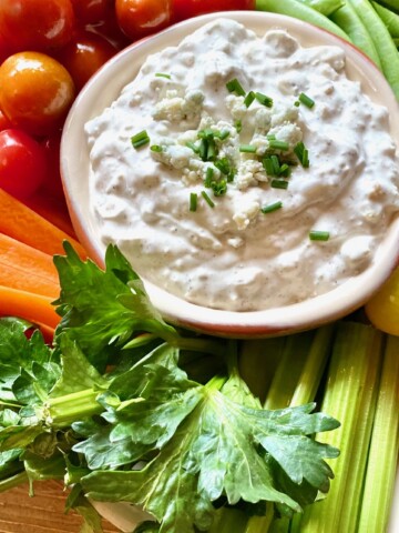 Blue Cheese dip with veggies