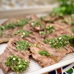 chimi steak on a tray