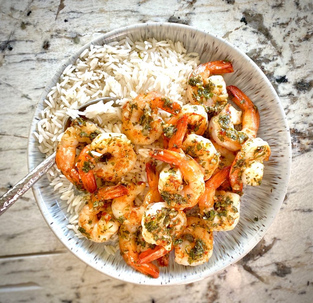 Jumbo Shrimp with Chimichurri – A Couple Cooks