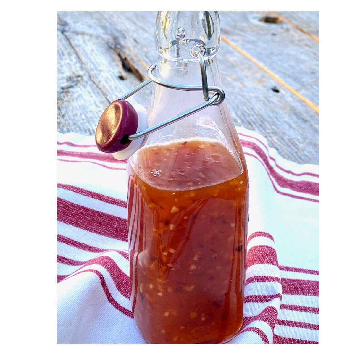 glass jar of sweet chile sauce