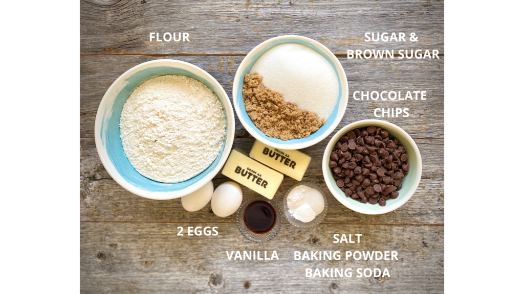 Ingredients for Chocolate chip skillet cookie