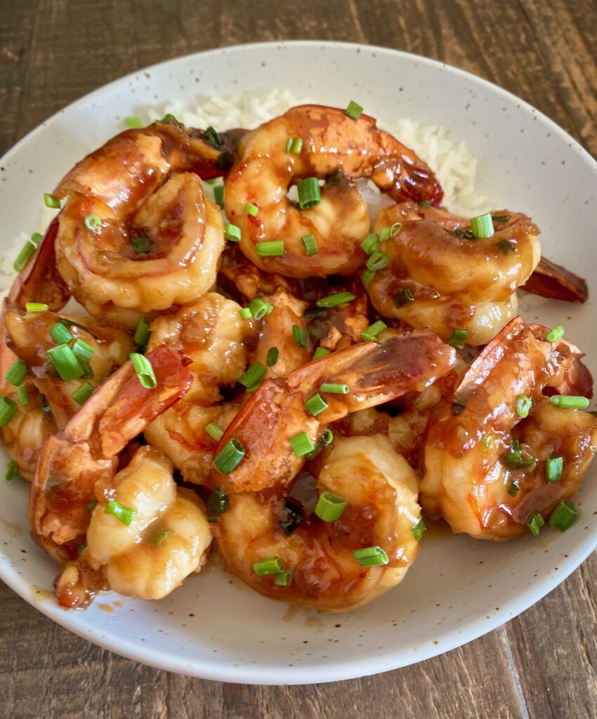 bowl of shrimp with rice