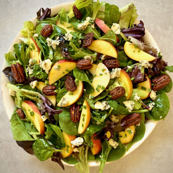 Fresh Peach Salad with Port Vinaigrette ~The Art of Food and Wine