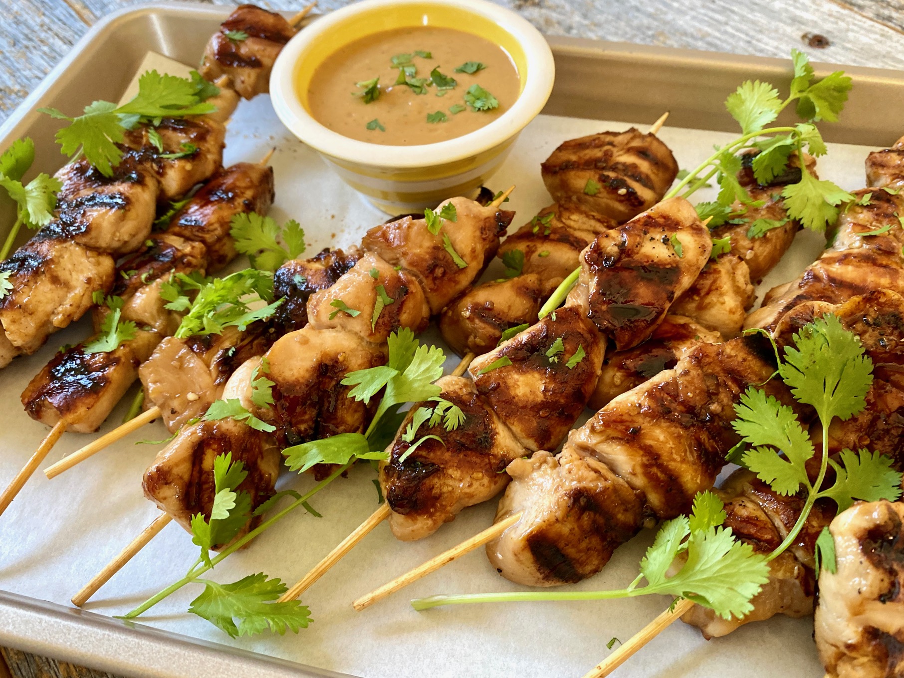 Chicken shop satay skewer