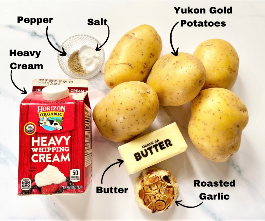 Ingredients for Garlic Mashed Potatoes
