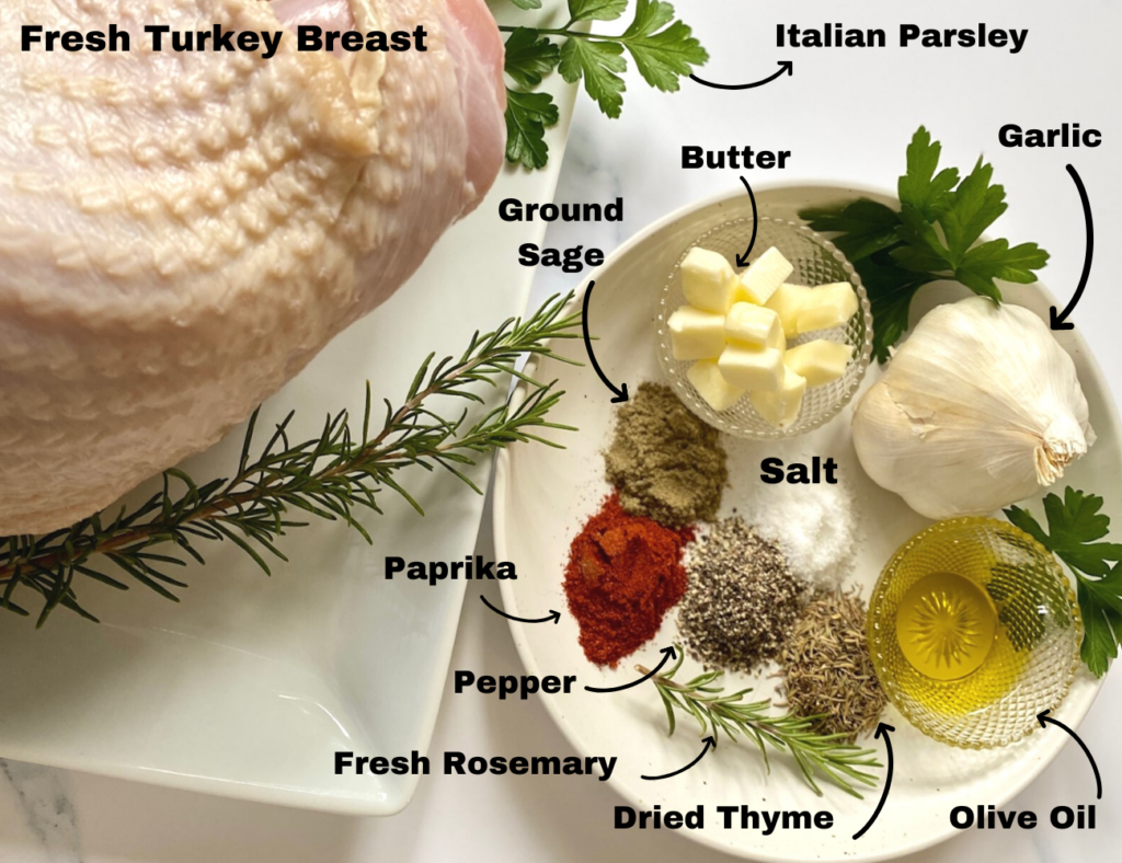 Ingredients for poultry paste and turkey breast