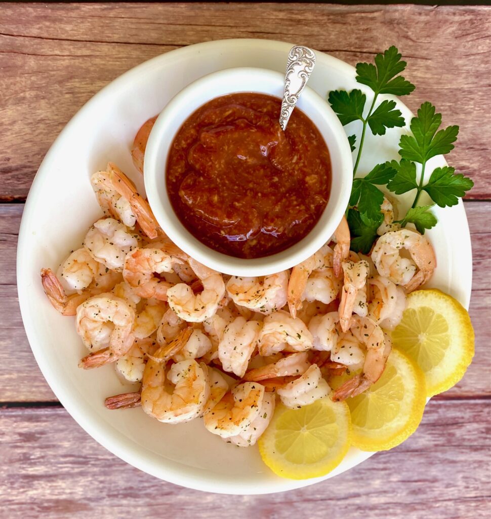 shrimp cocktail with sauce