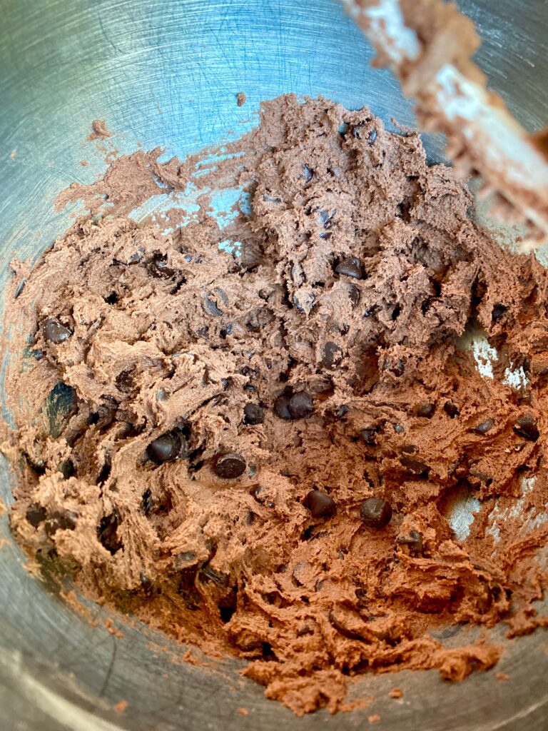 Chocolate Cookie dough in a bowl