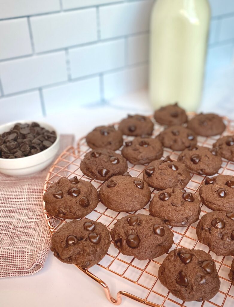 rows of chocolate cookies