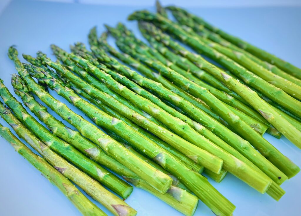 asparagus on a tray