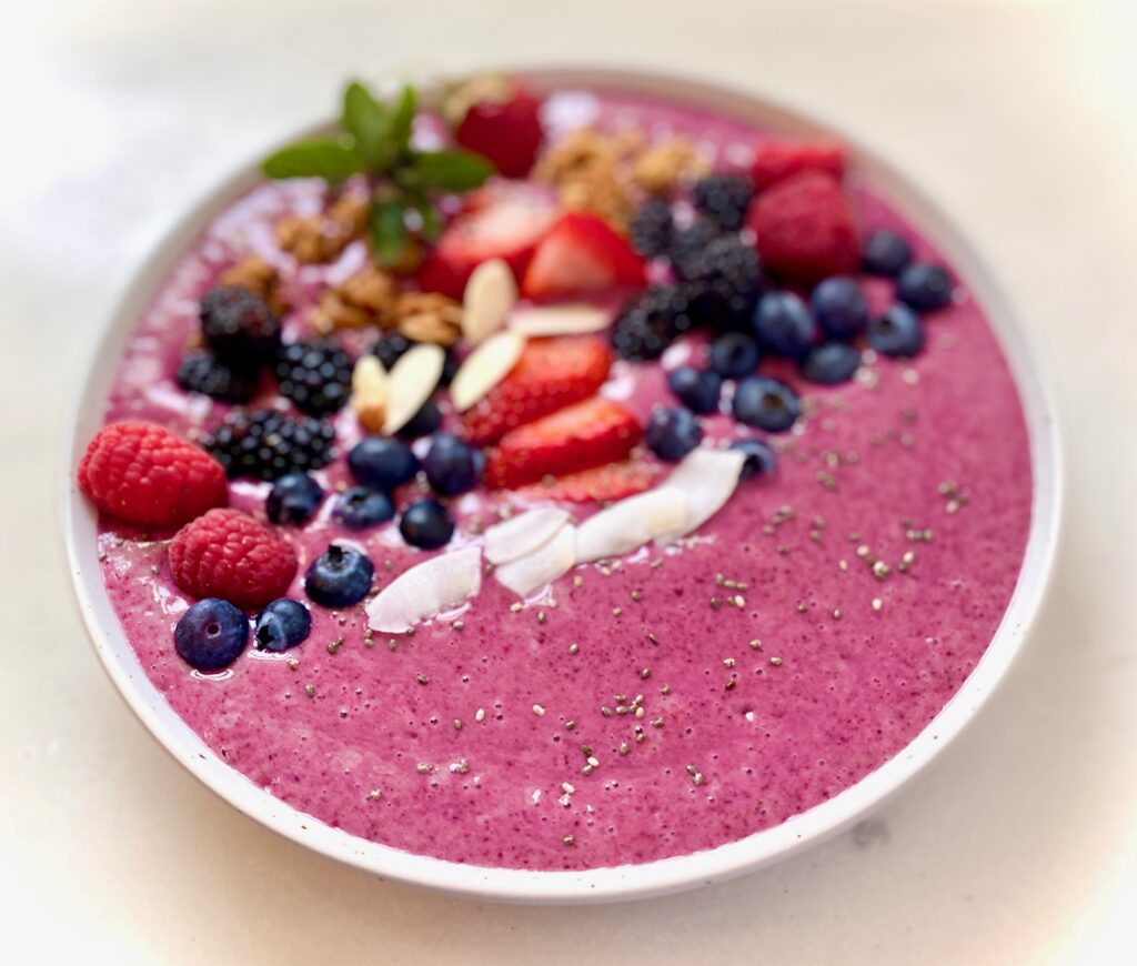 white bowl filled with smoothie