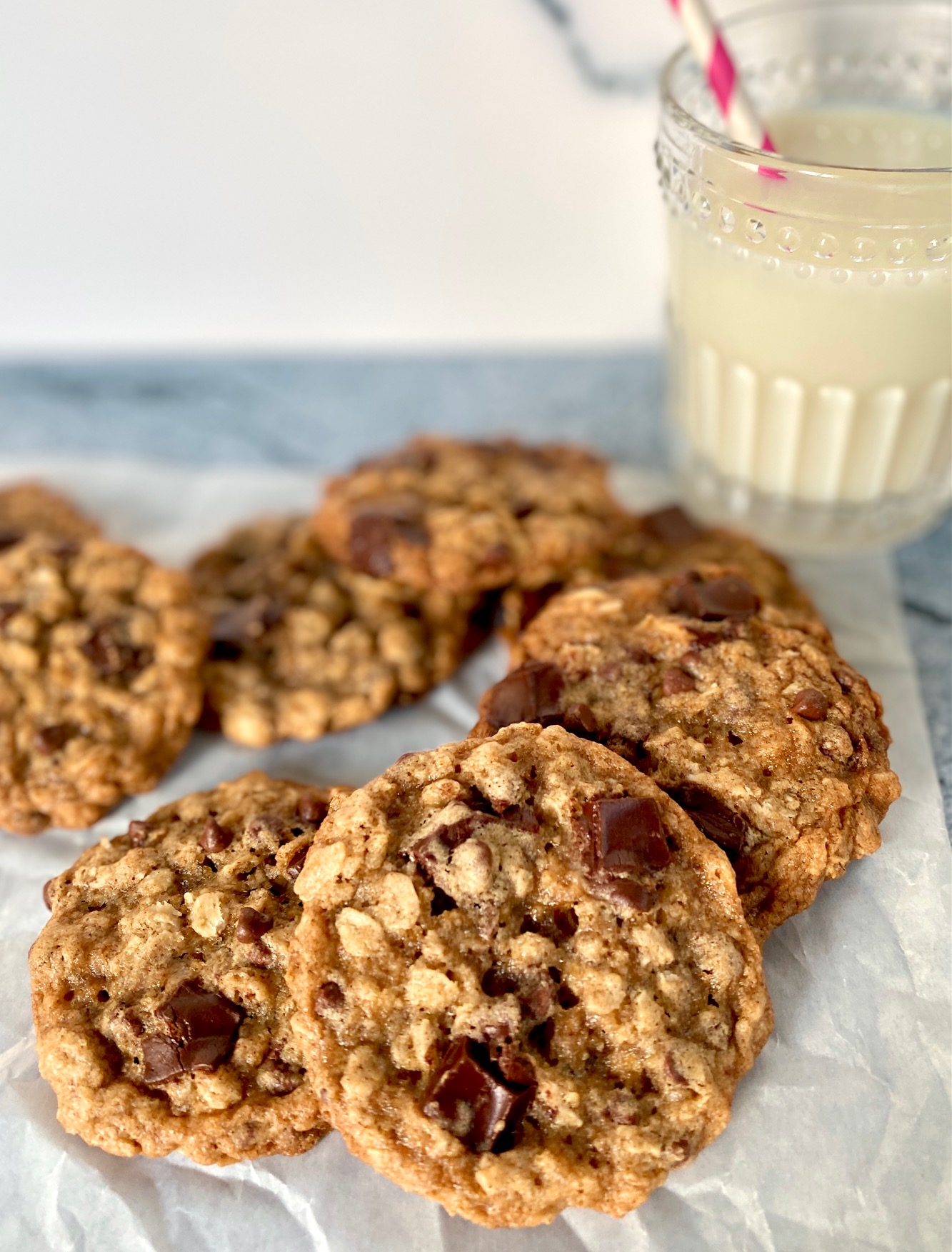 oatmeal cookies and milk