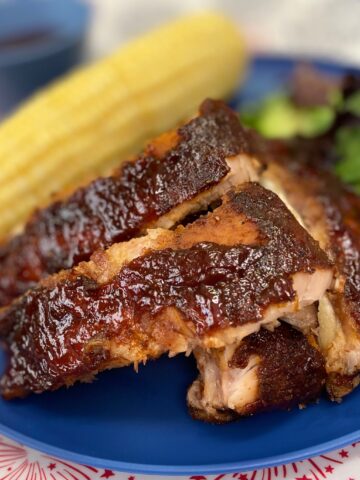 Ribs and corn plus salad