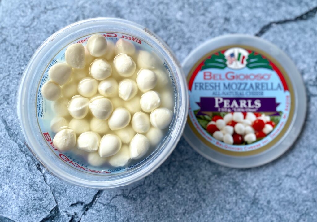 pearl mozzarella in water